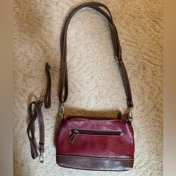 Stone & Co. Red And Brown Leather Mini Crossbody Bag. Great Condition! - Picture 2 of 6